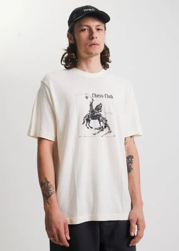 Afends Mens Chess Club - Hemp Retro Fit Graphic T-Shirt - Natural sold by Afends