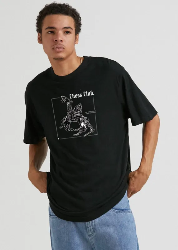 Afends Mens Chess Club  - Hemp Retro Fit Graphic T-Shirt - Black sold by Afends