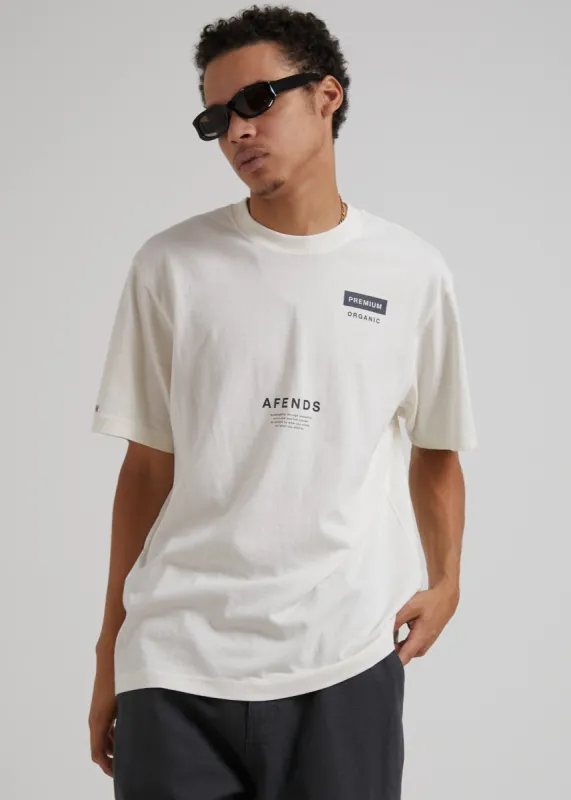 Afends Unisex Maximum  - Unisex Organic Retro Fit T-Shirt - Off White sold by Afends