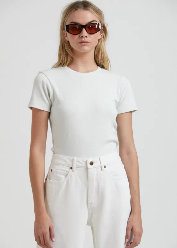 Afends Womens Replay - Hemp Ribbed T-Shirt - Off White sold by Afends