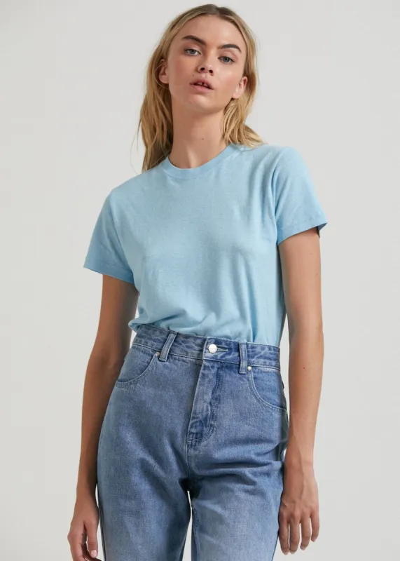 Afends Womens Hemp Basics - Standard Fit Tee - Sky Blue sold by Afends