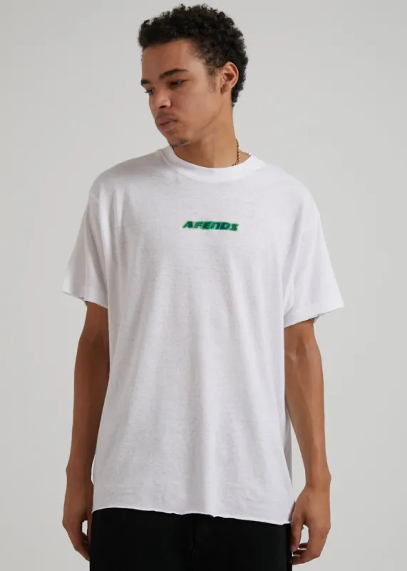 Afends Unisex Remember To Breathe - Unisex Hemp Oversized T-Shirt - White sold by Afends