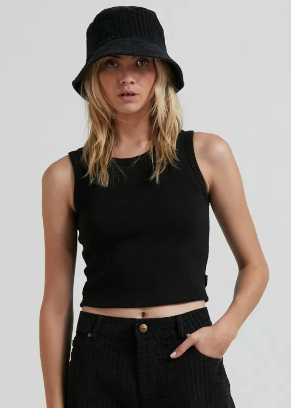 Afends Womens Jasmin - Hemp Ribbed Tank - Black sold by Afends