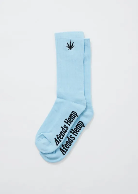 Afends Unisex Happy Hemp - Socks One Pack - Sky Blue sold by Afends