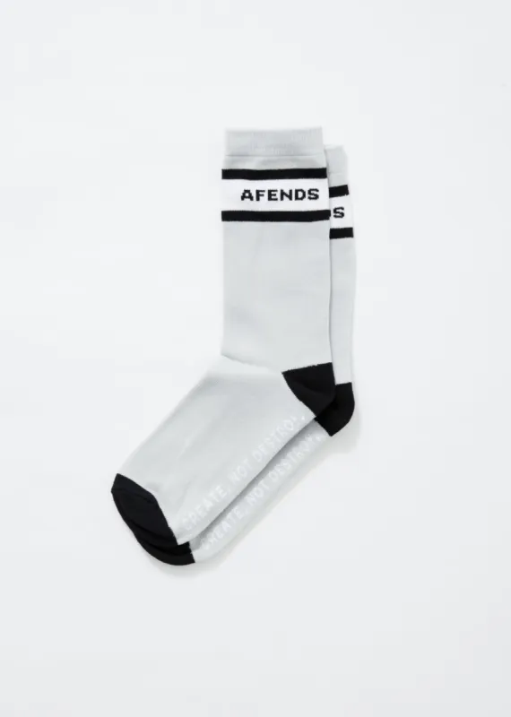 Afends Unisex Campbell - Recycled Crew Socks - Glacier sold by Afends