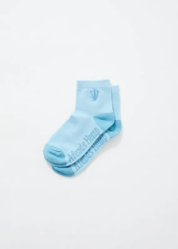Afends Unisex Happy Hemp - Ankle Socks One Pack - Sky Blue sold by Afends