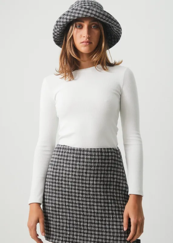Afends Womens Harvey - Hemp Ribbed Long Sleeve Top - Off White sold by Afends