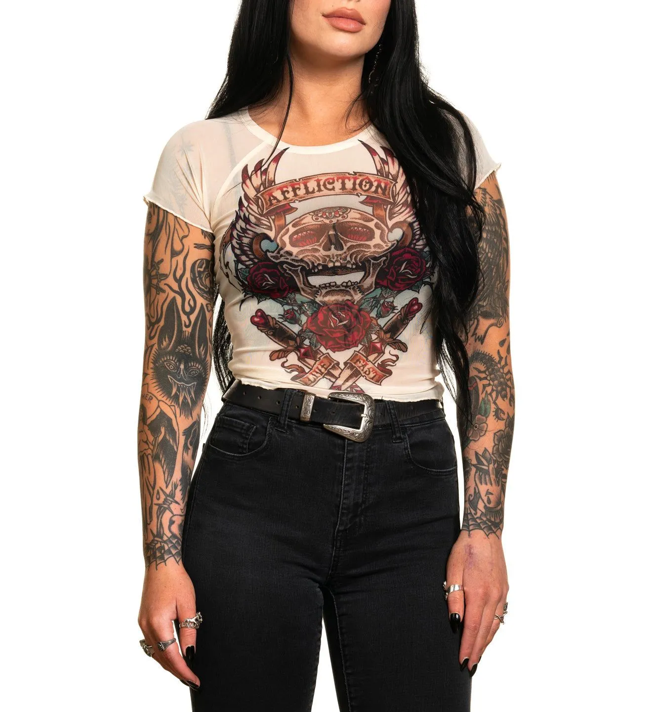 Screamin Roses Tee sold by Affliction
