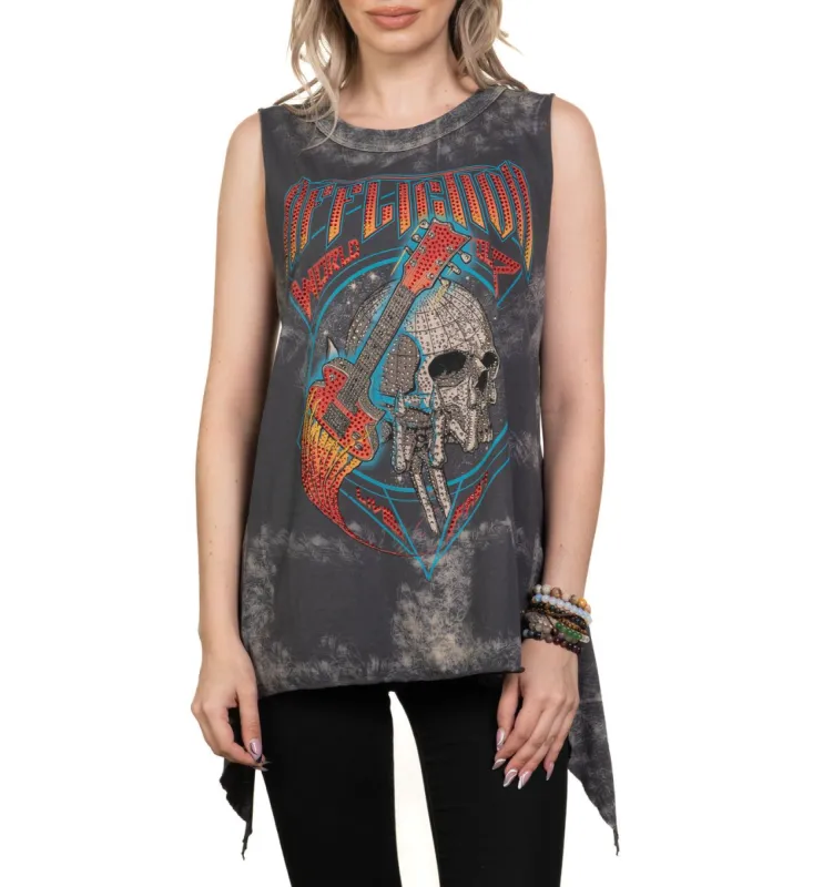 Global Rock Eyelet Sleeveless Crew sold by Affliction