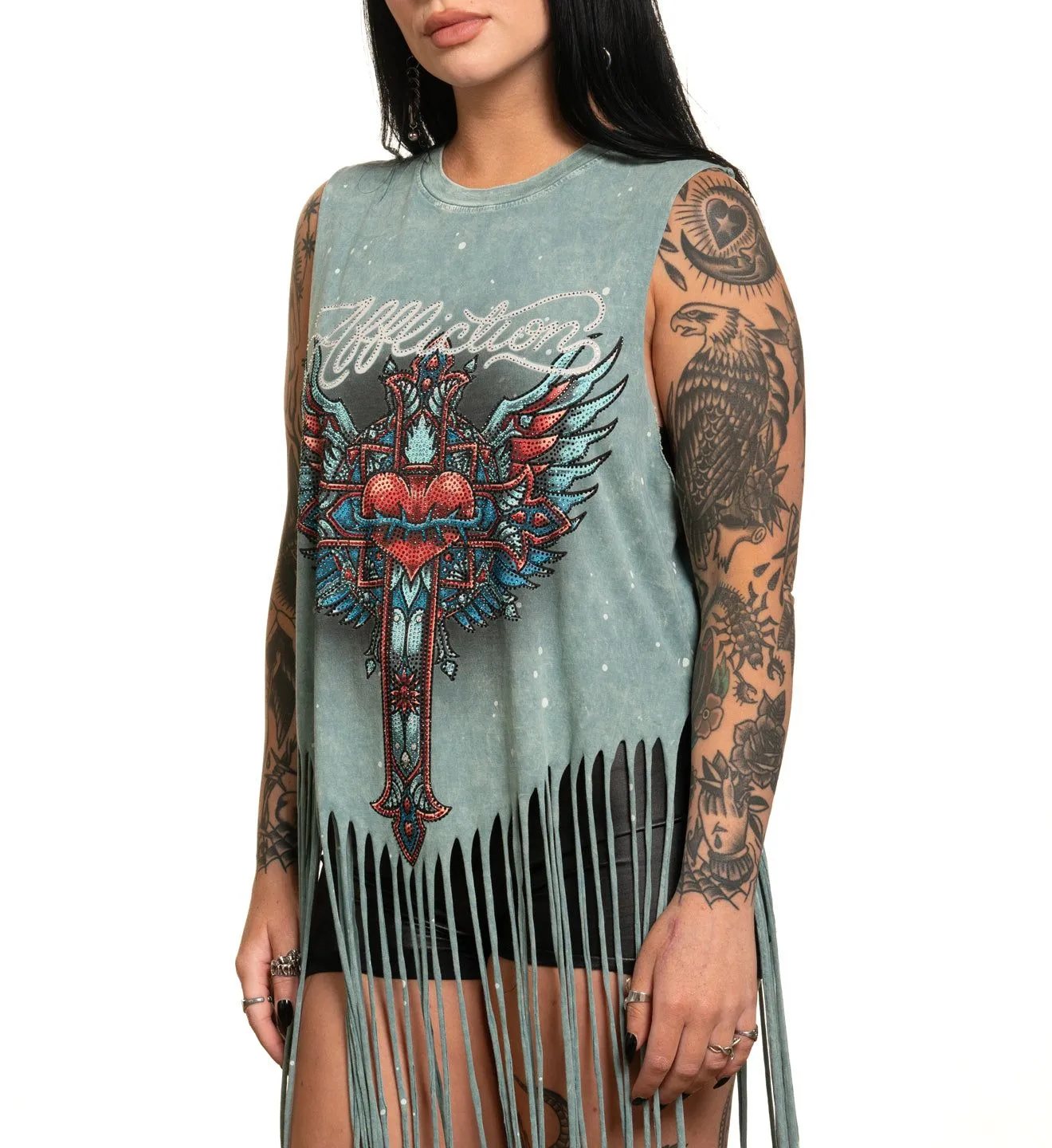 Rosary Fringe Tee sold by Affliction product image thumbnail 4