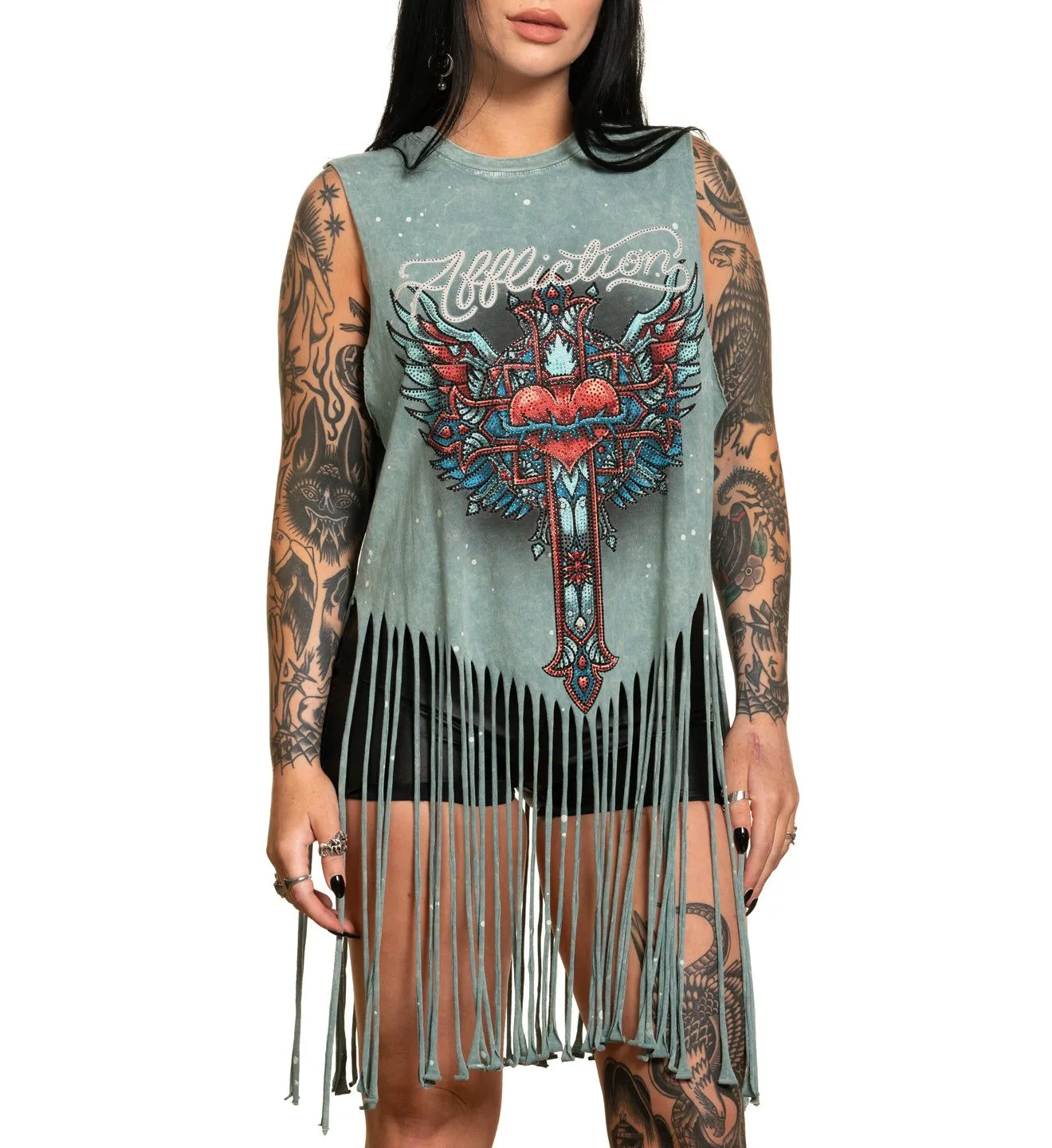 Rosary Fringe Tee sold by Affliction product image thumbnail 2