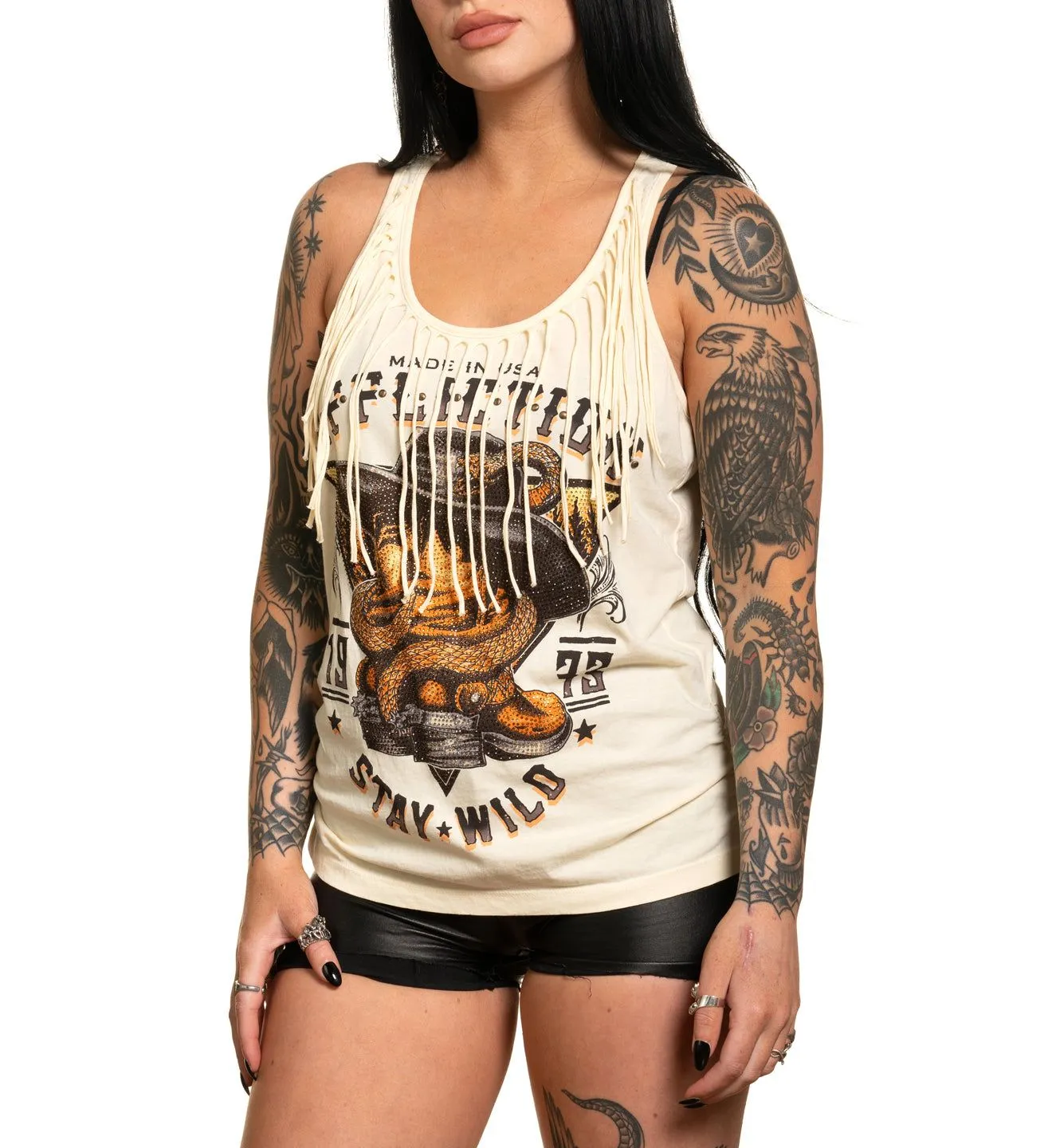 Stay Wild Fringe Racerback sold by Affliction product image thumbnail 3