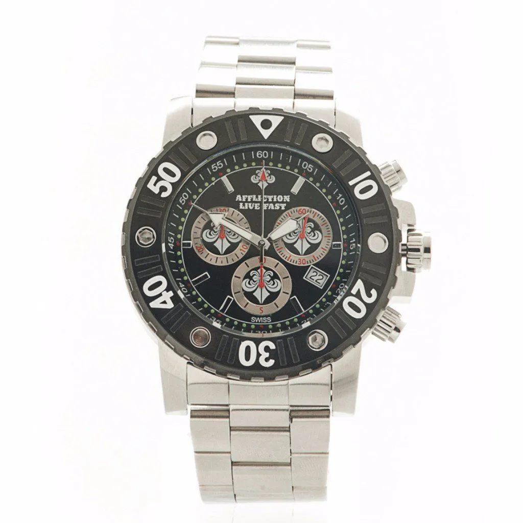 Gents Chronograph Steel Watch sold by Affliction