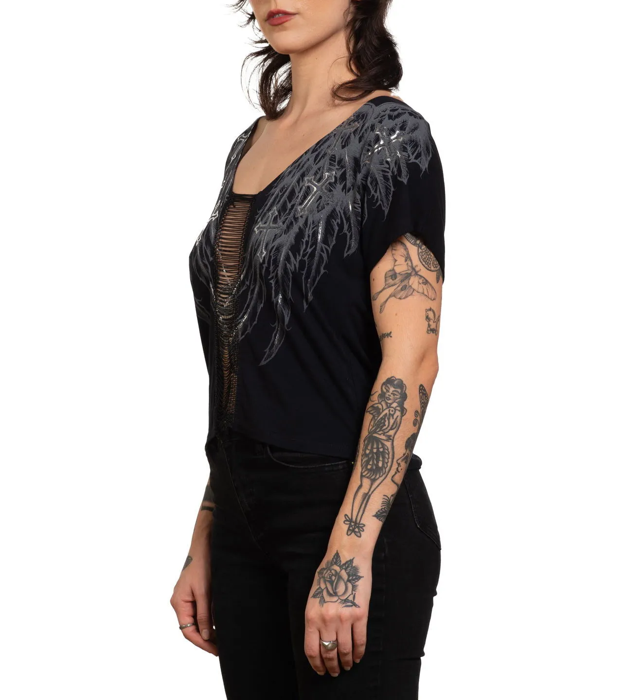 Whispering Thoughts Dolman Tee sold by Affliction product image thumbnail 4