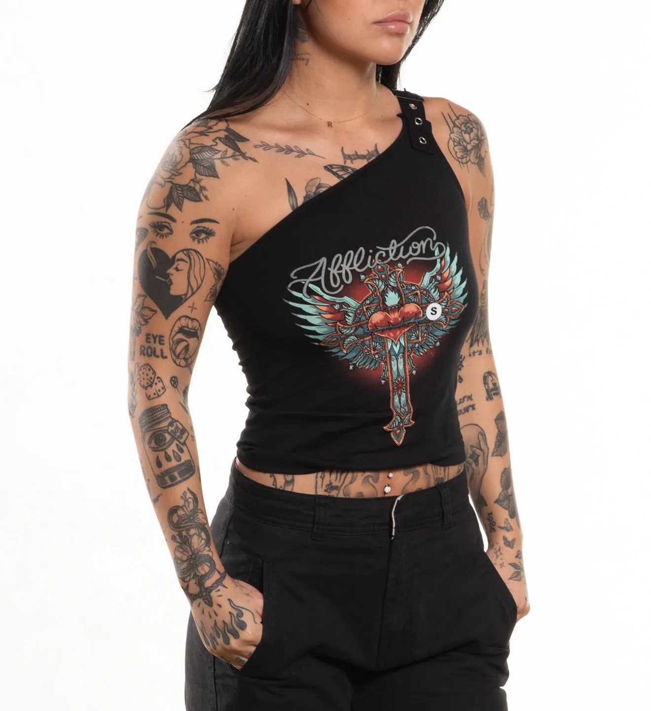 Rosary One Shoulder Top sold by Affliction product image thumbnail 4