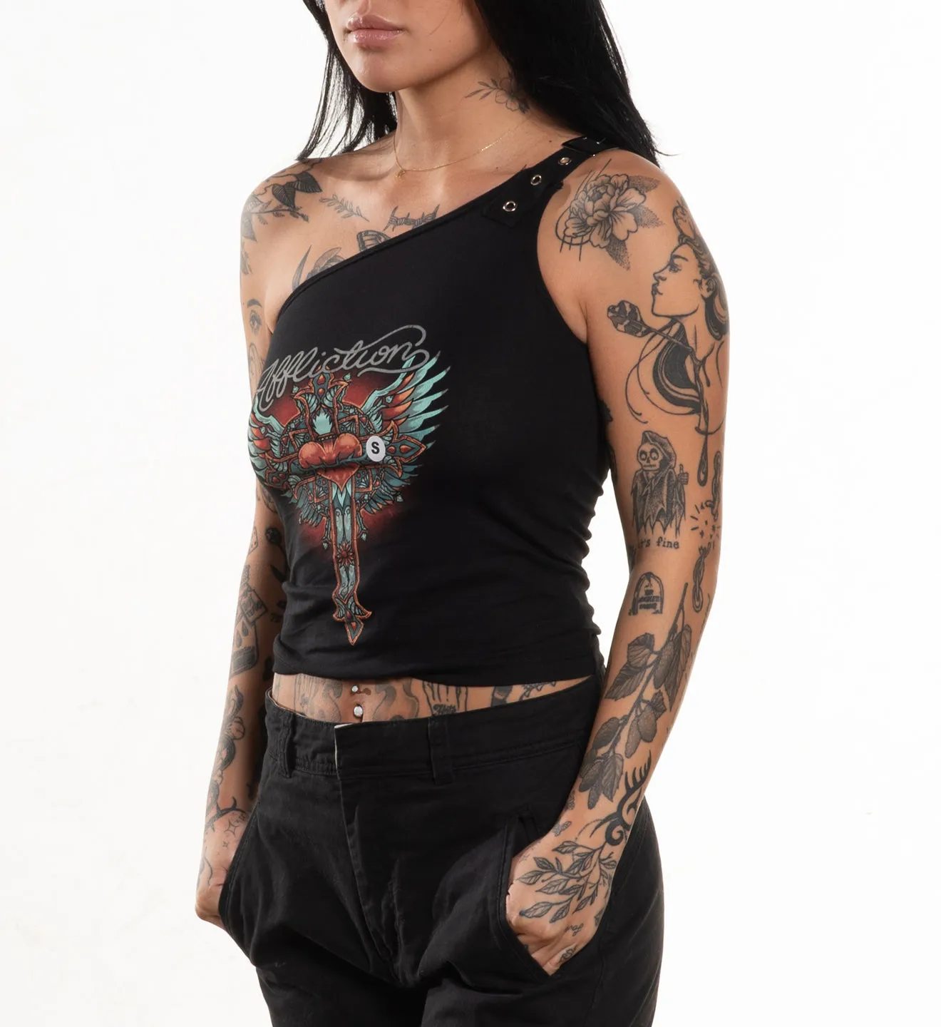 Rosary One Shoulder Top sold by Affliction product image thumbnail 3