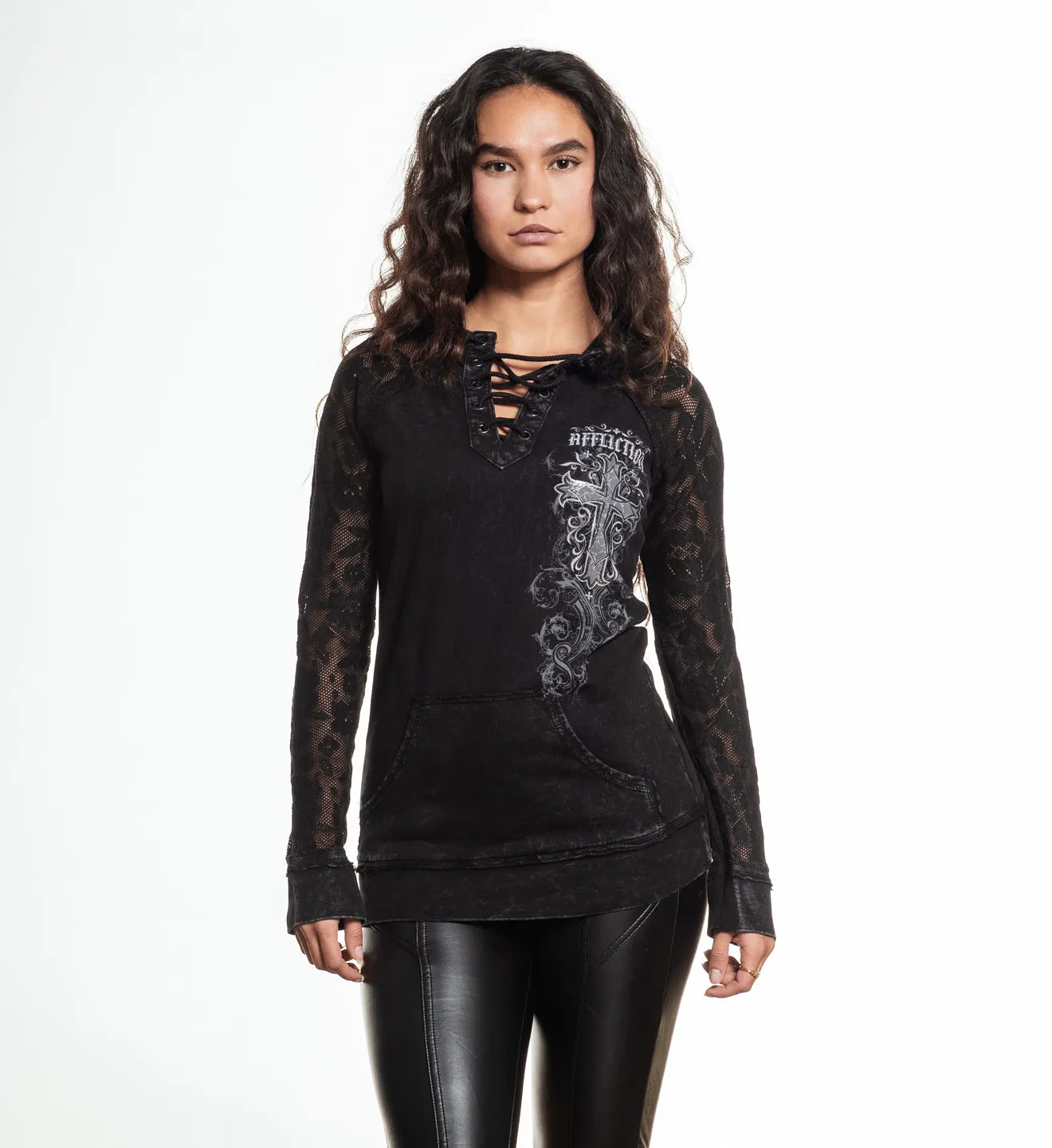 Jasmine Lace Up Hoodie sold by Affliction product image thumbnail 2