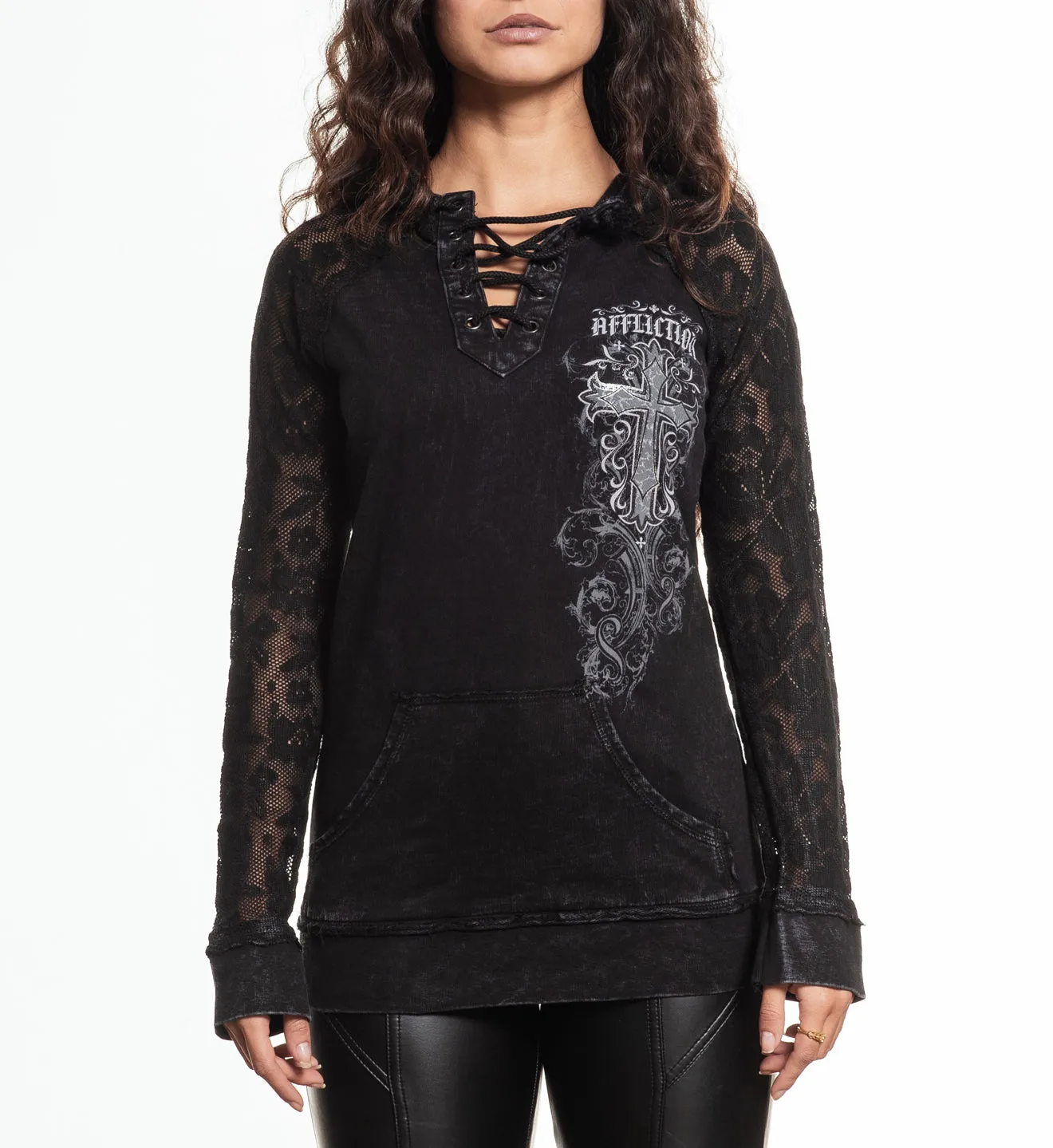 Jasmine Lace Up Hoodie sold by Affliction