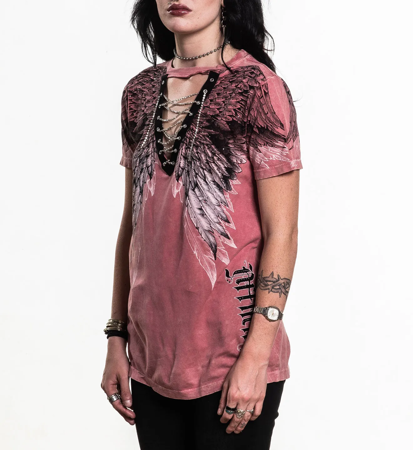 Age Of Winter Lace Up Tee sold by Affliction product image thumbnail 5