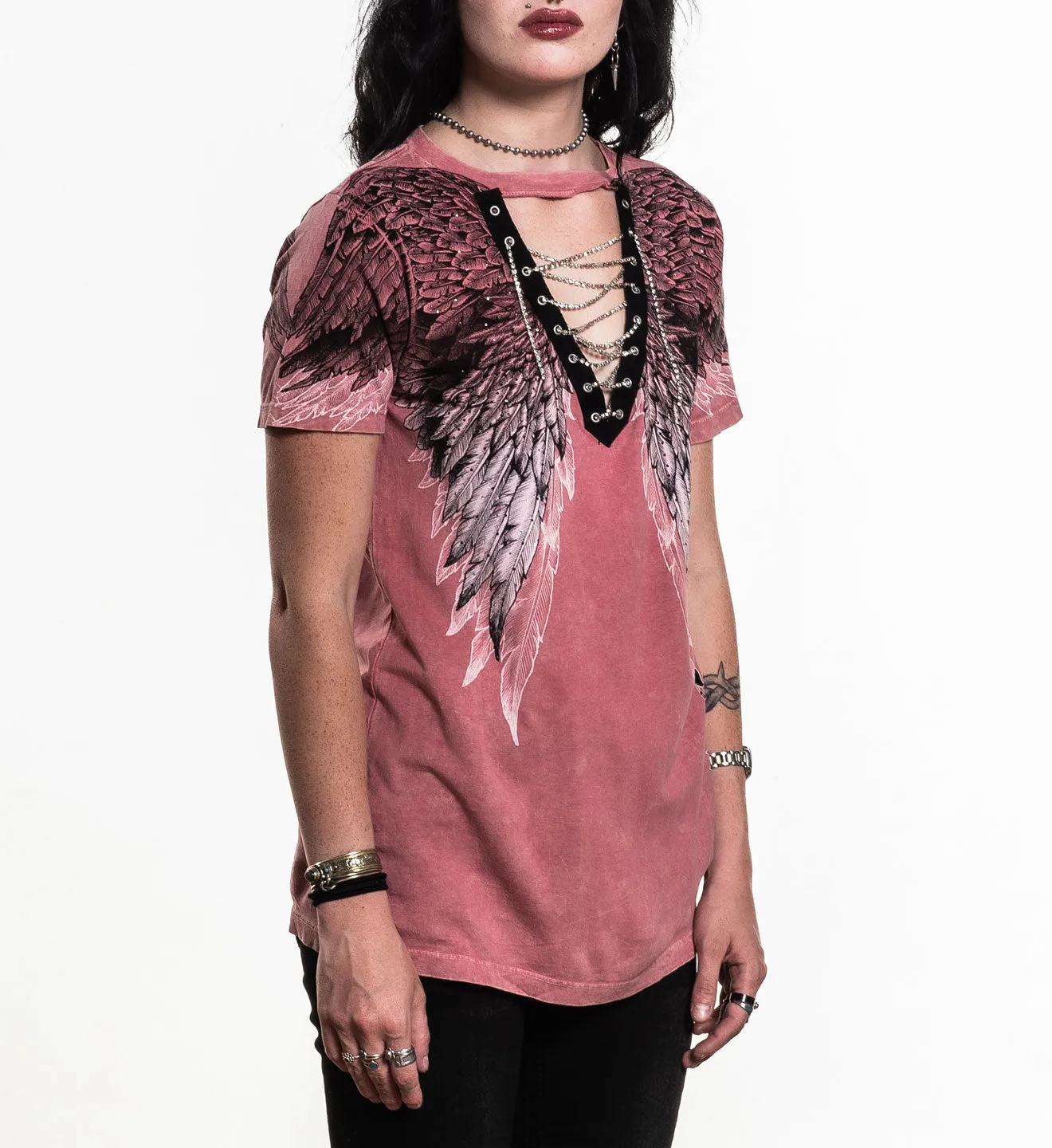 Age Of Winter Lace Up Tee sold by Affliction product image thumbnail 4