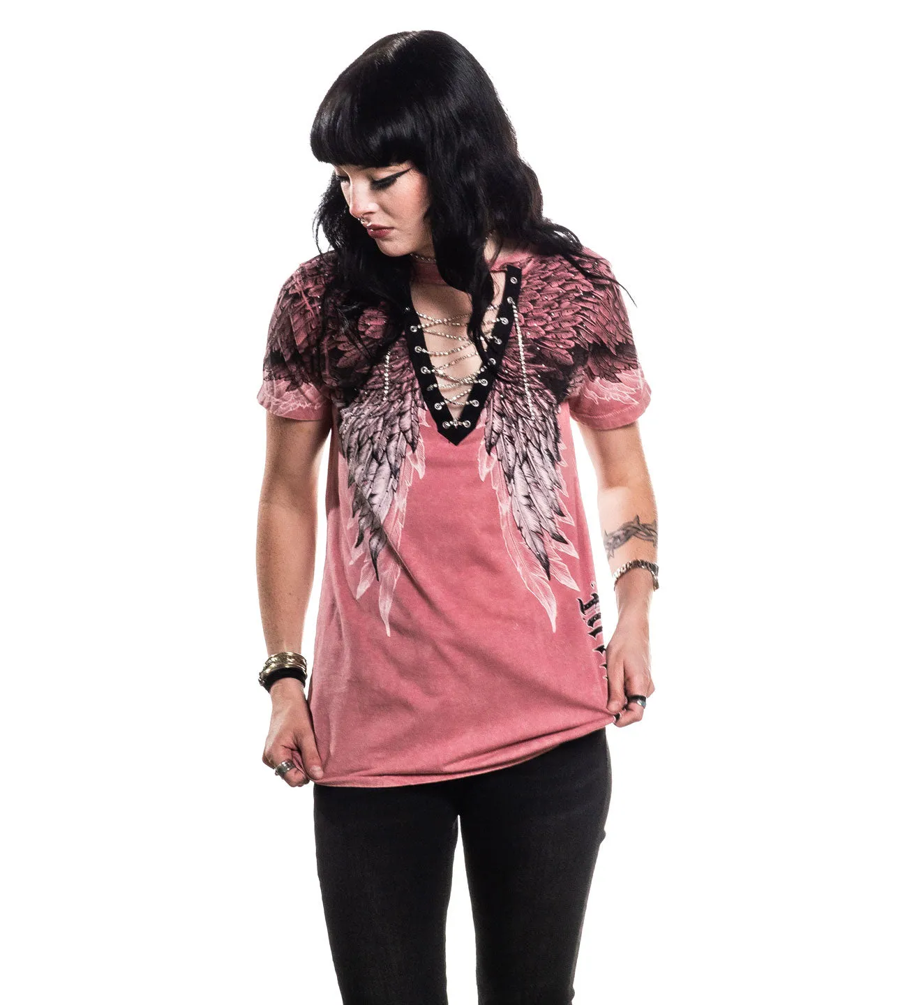 Age Of Winter Lace Up Tee sold by Affliction product image thumbnail 2