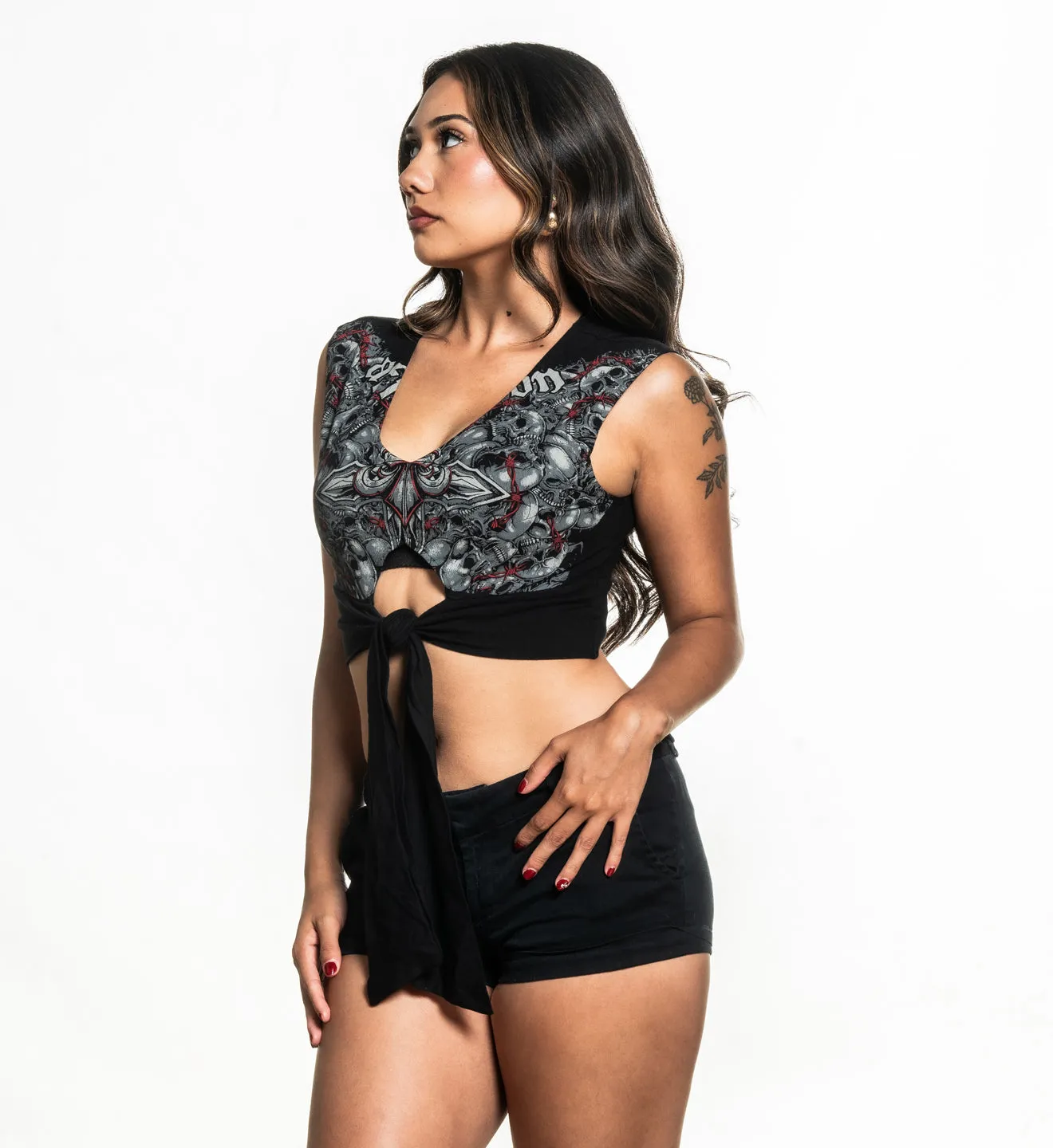 Crimson Wasteland Deep V Top sold by Affliction product image thumbnail 2