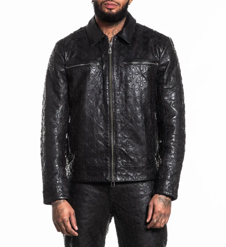 Quilted Cross Leather Jacket sold by Affliction