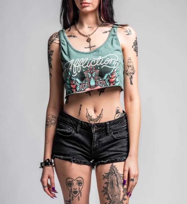 Rosary Cropped Tank sold by Affliction