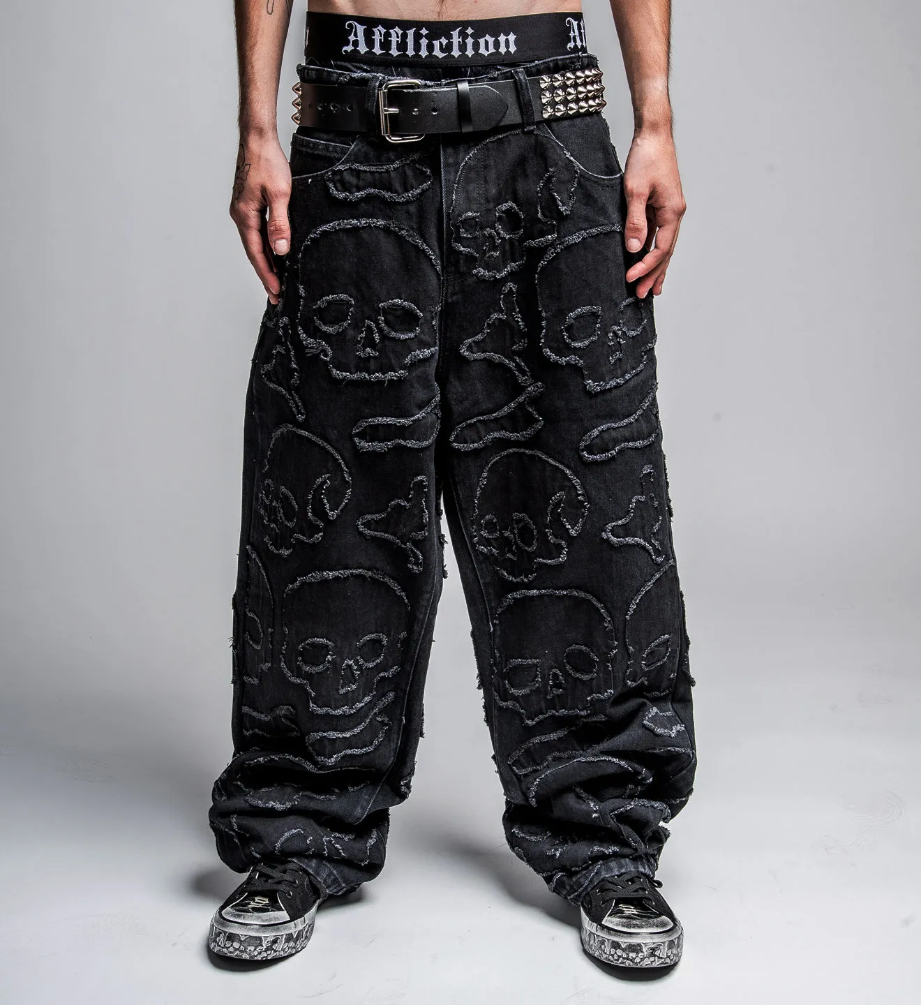Eternal Skull Wide Leg Denim sold by Affliction