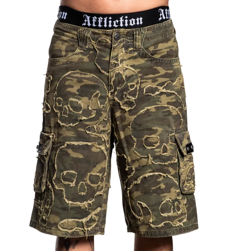Wide Leg Skull Camo Short sold by Affliction