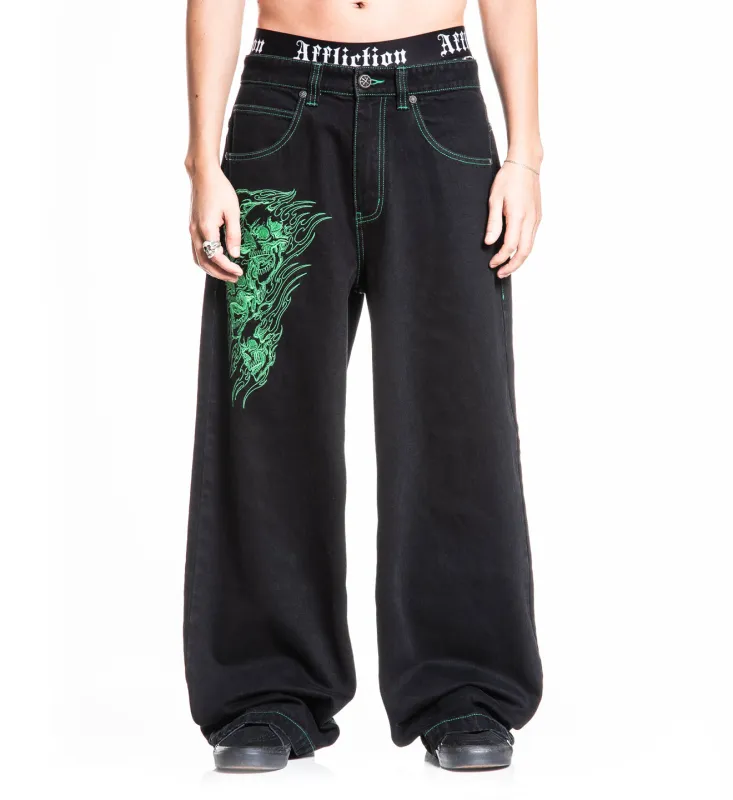 Extra Wide Leg Toxic Rage Denim made by Affliction