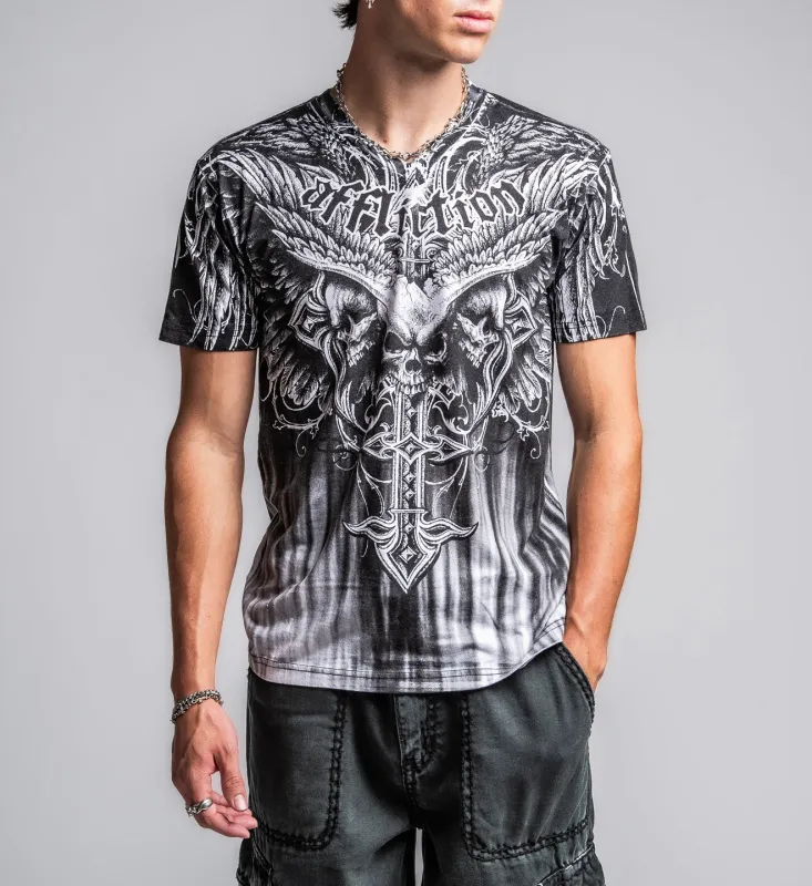 Death Eyes V Neck Tee made by Affliction