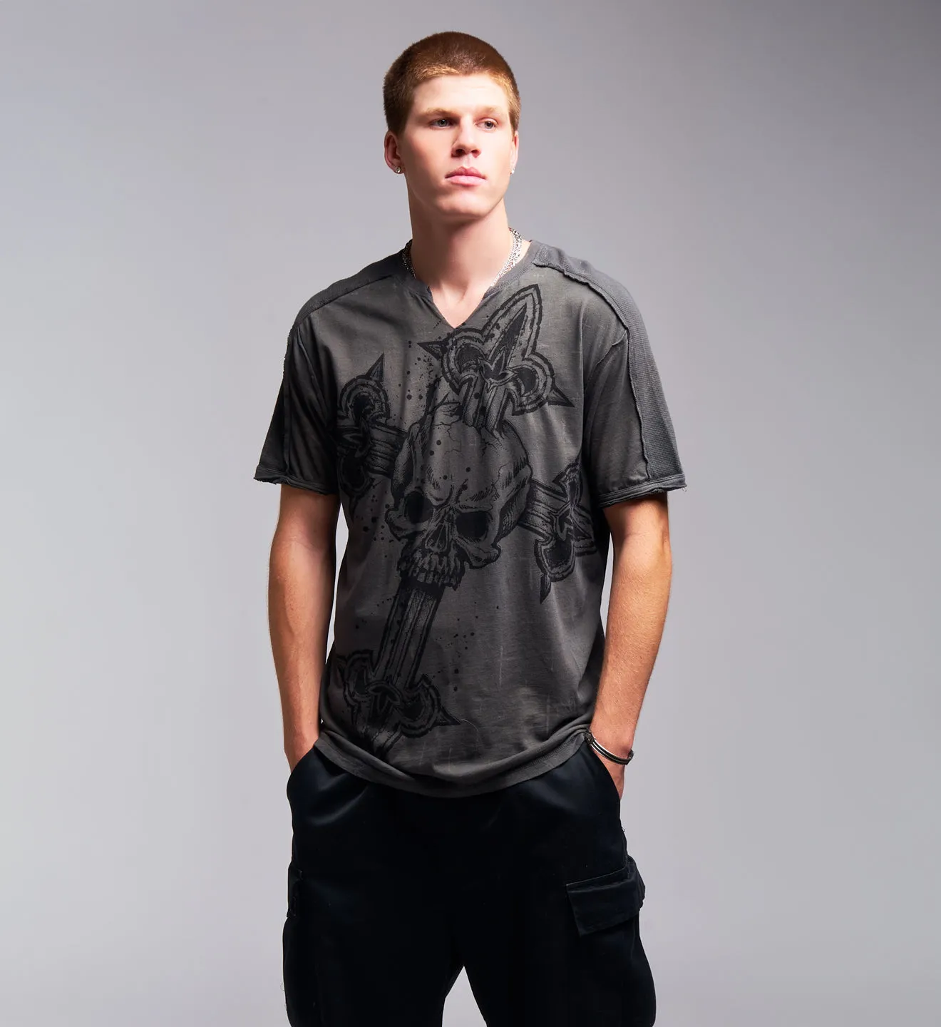 Cross Slit Neck Tee sold by Affliction product image thumbnail 5