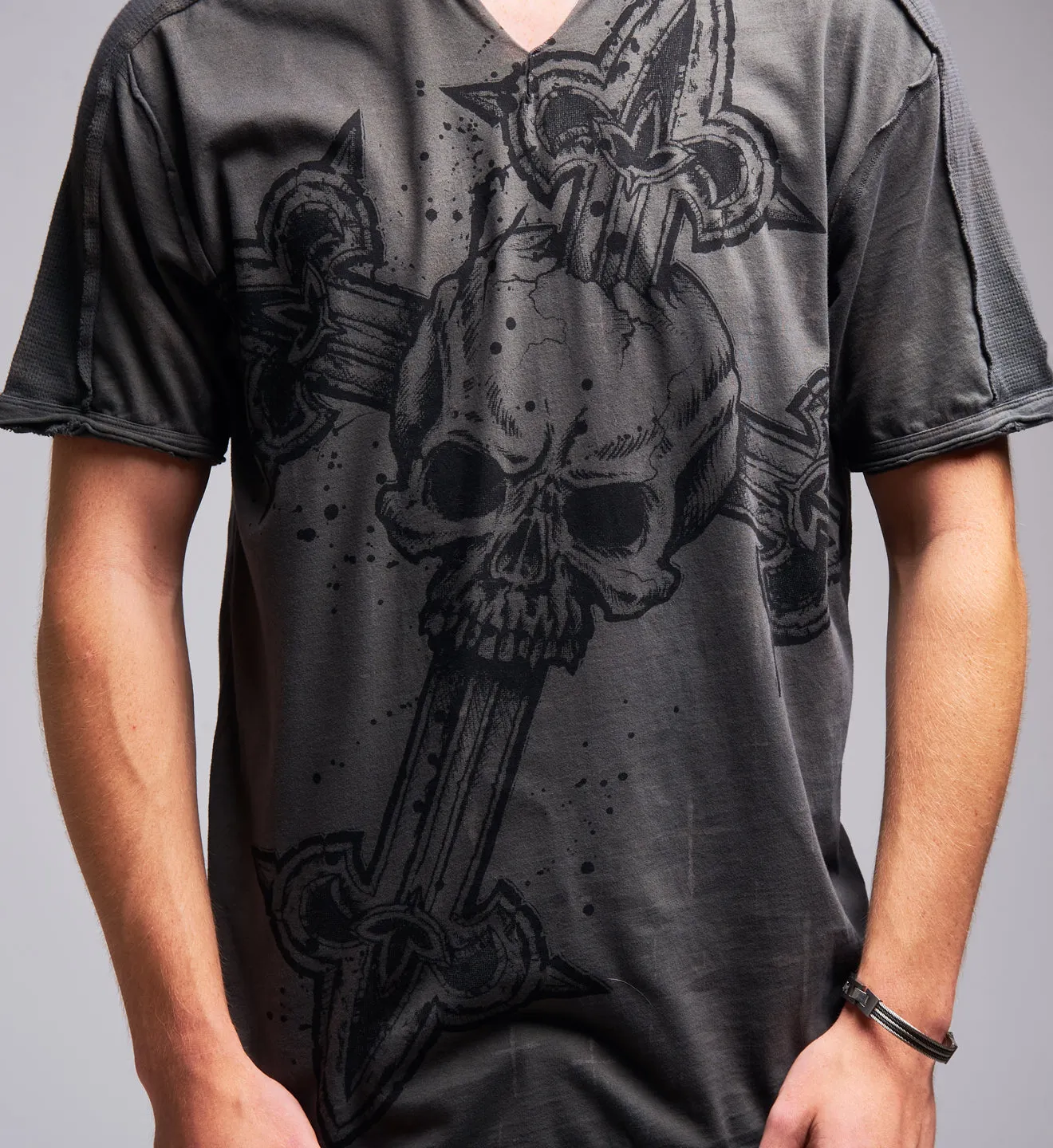 Cross Slit Neck Tee sold by Affliction product image thumbnail 3