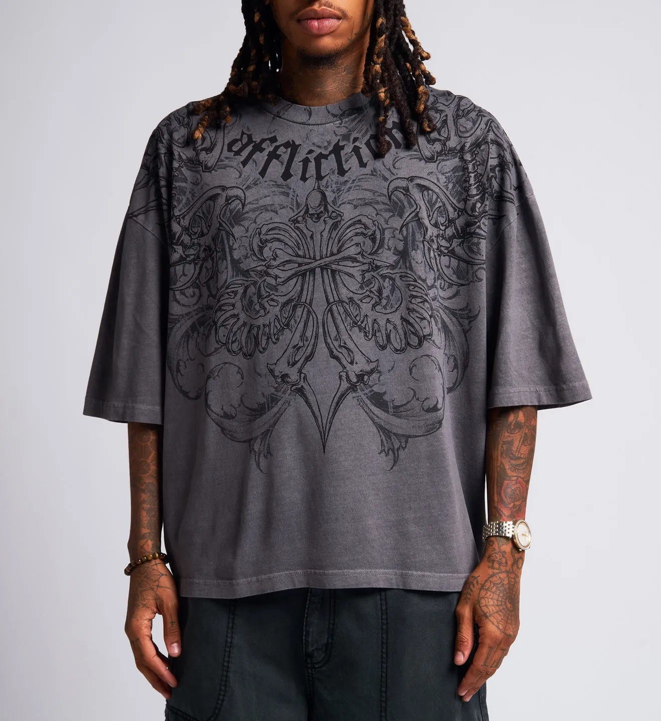 Skeleton Boxy Tee sold by Affliction