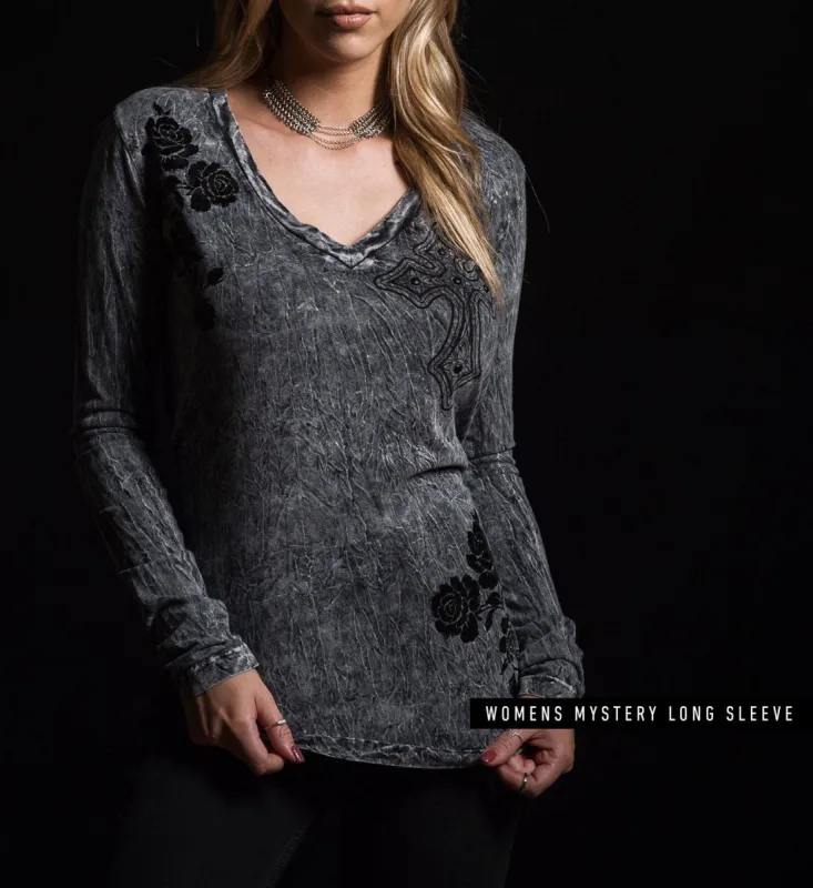 Womens Mystery Long Sleeve T-Shirt sold by Affliction
