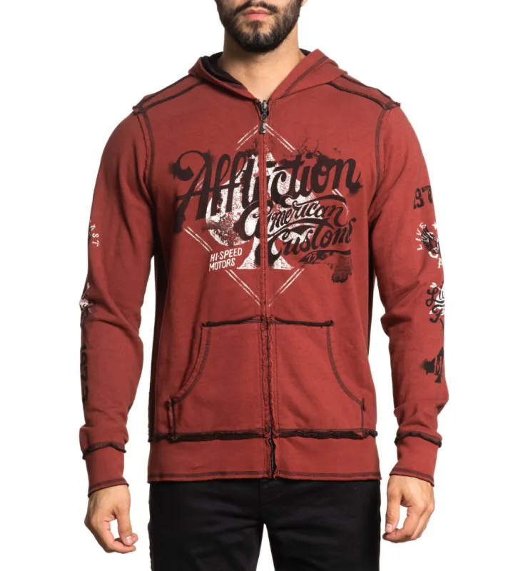 Concrete Zip-Up Hoodie sold by Affliction