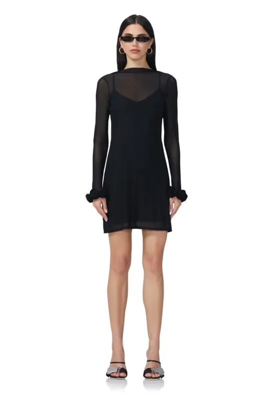 Shani Rosette Mini Dress - Noir  made by AFRM