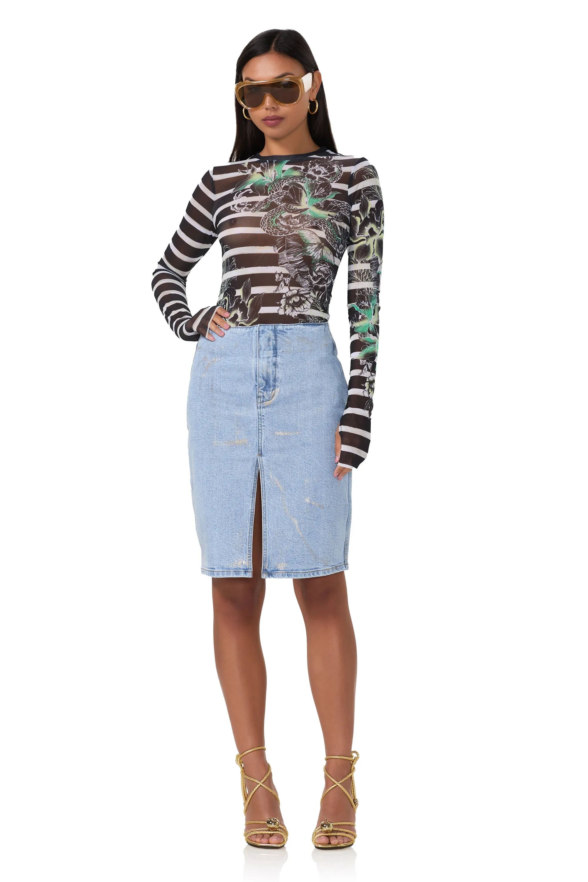 Kaylee Top - Tattoo Stripe sold by AFRM