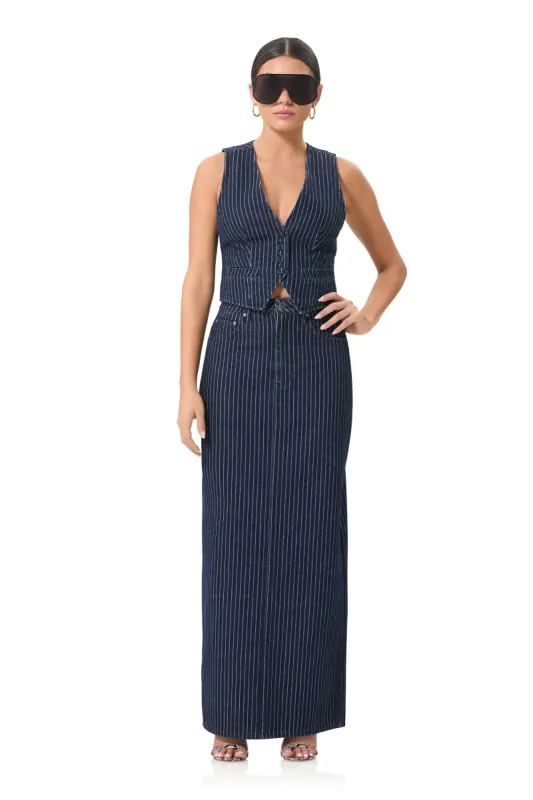 Amiri Maxi Skirt - Dark Wash made by AFRM