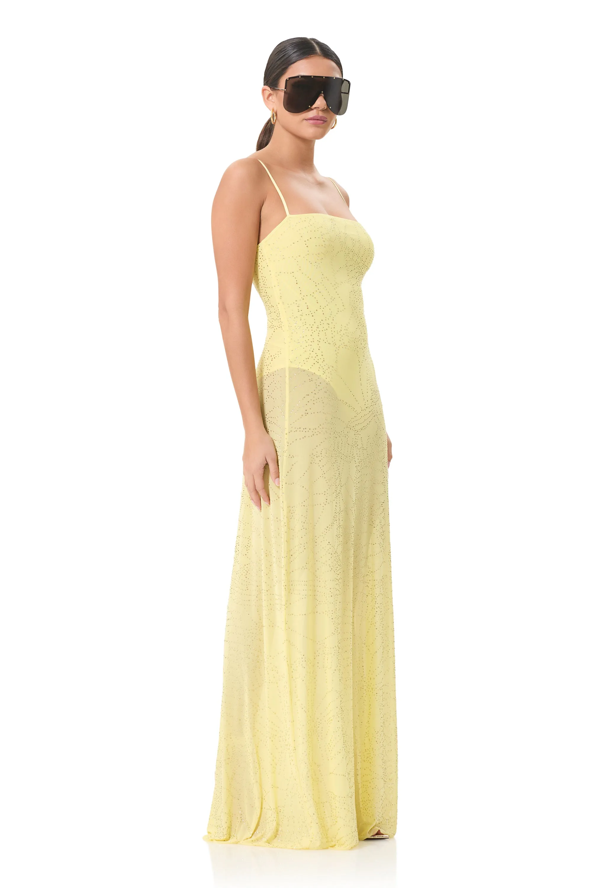 Shea Rhinestone Maxi Dress - Buttercup sold by AFRM product image thumbnail 2