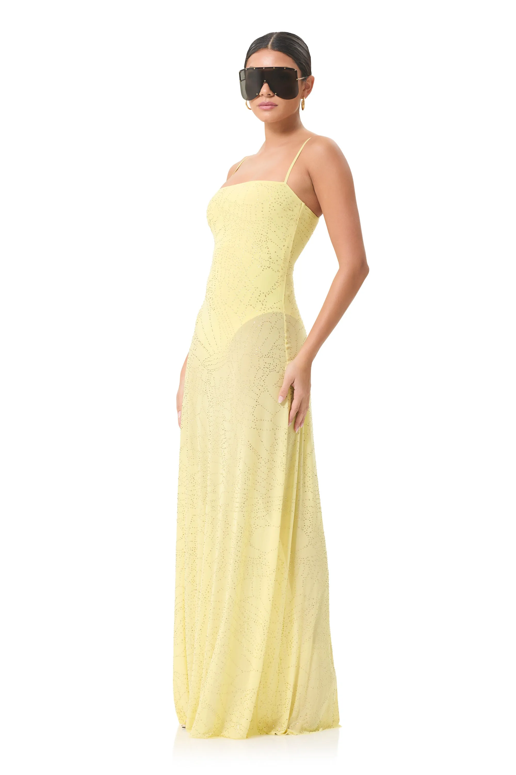 Shea Rhinestone Maxi Dress - Buttercup sold by AFRM product image thumbnail 3