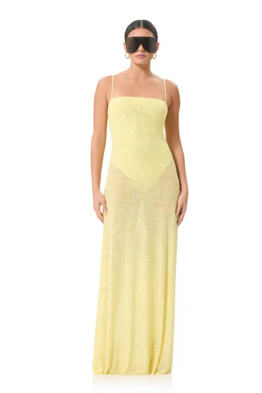Shea Rhinestone Maxi Dress - Buttercup made by AFRM