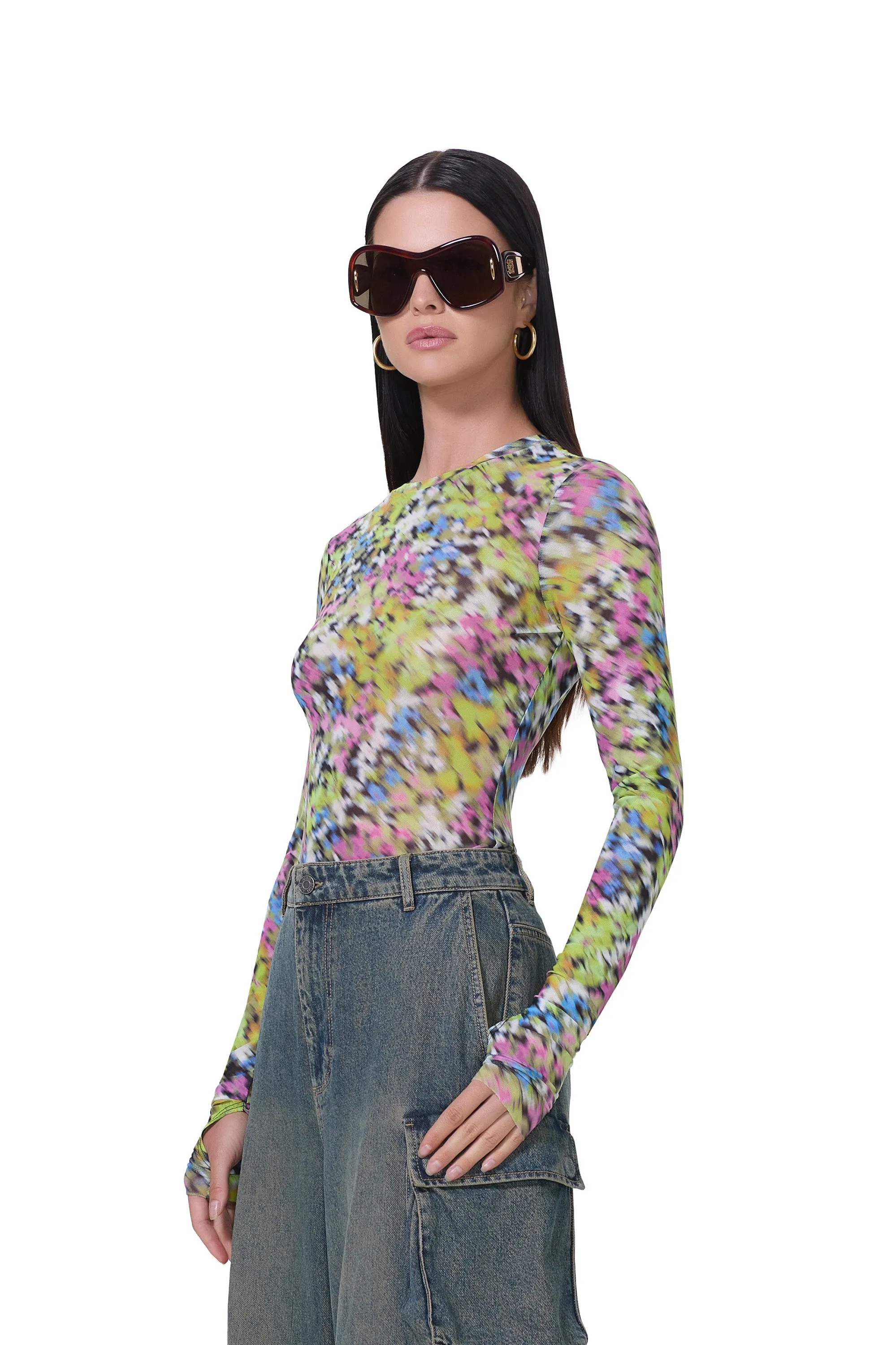 Kaylee Top - Olive Blur Floral sold by AFRM product image thumbnail 3