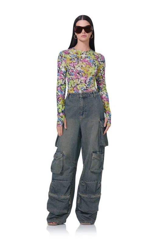 Kaylee Top - Olive Blur Floral sold by AFRM