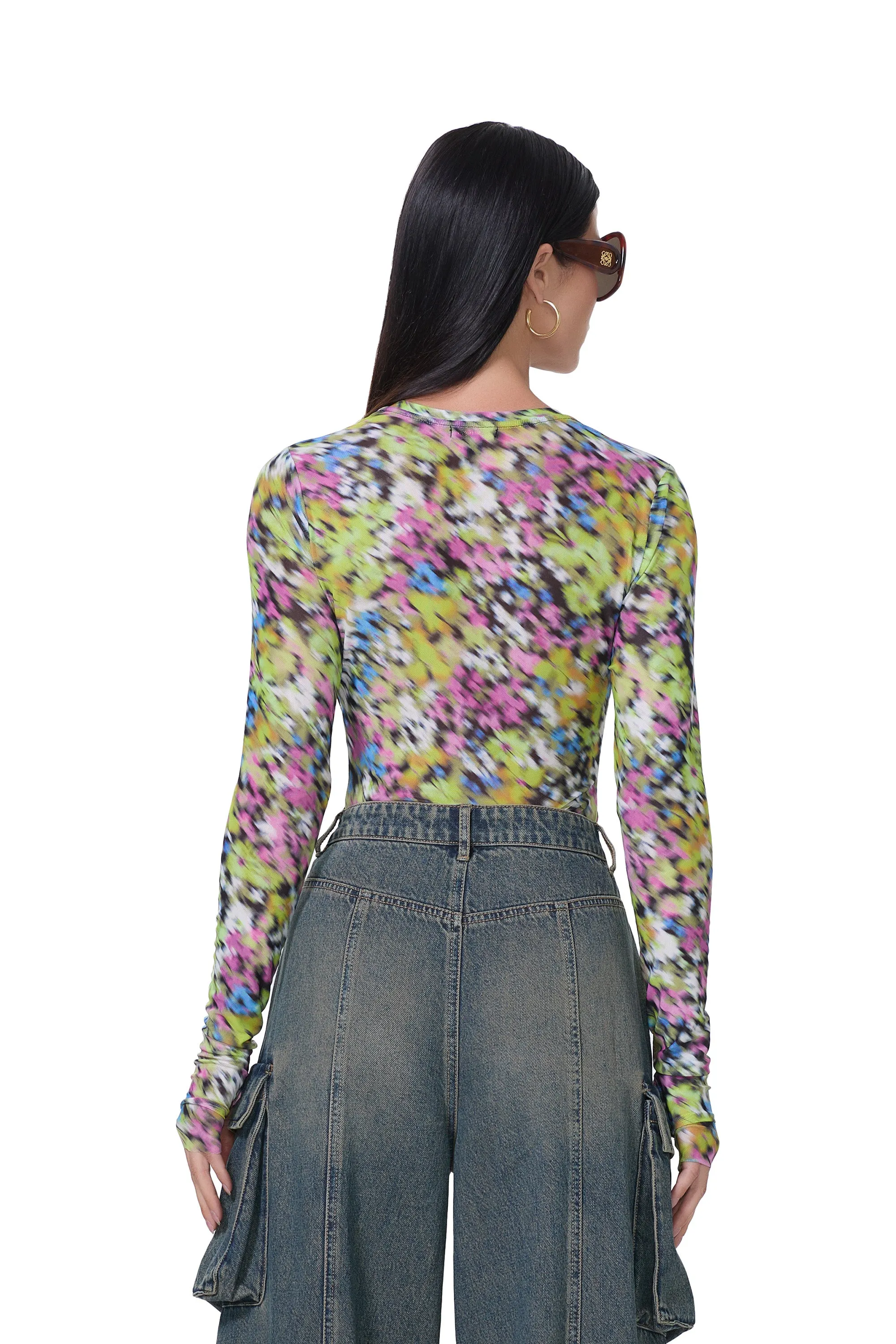 Kaylee Top - Olive Blur Floral sold by AFRM product image thumbnail 4