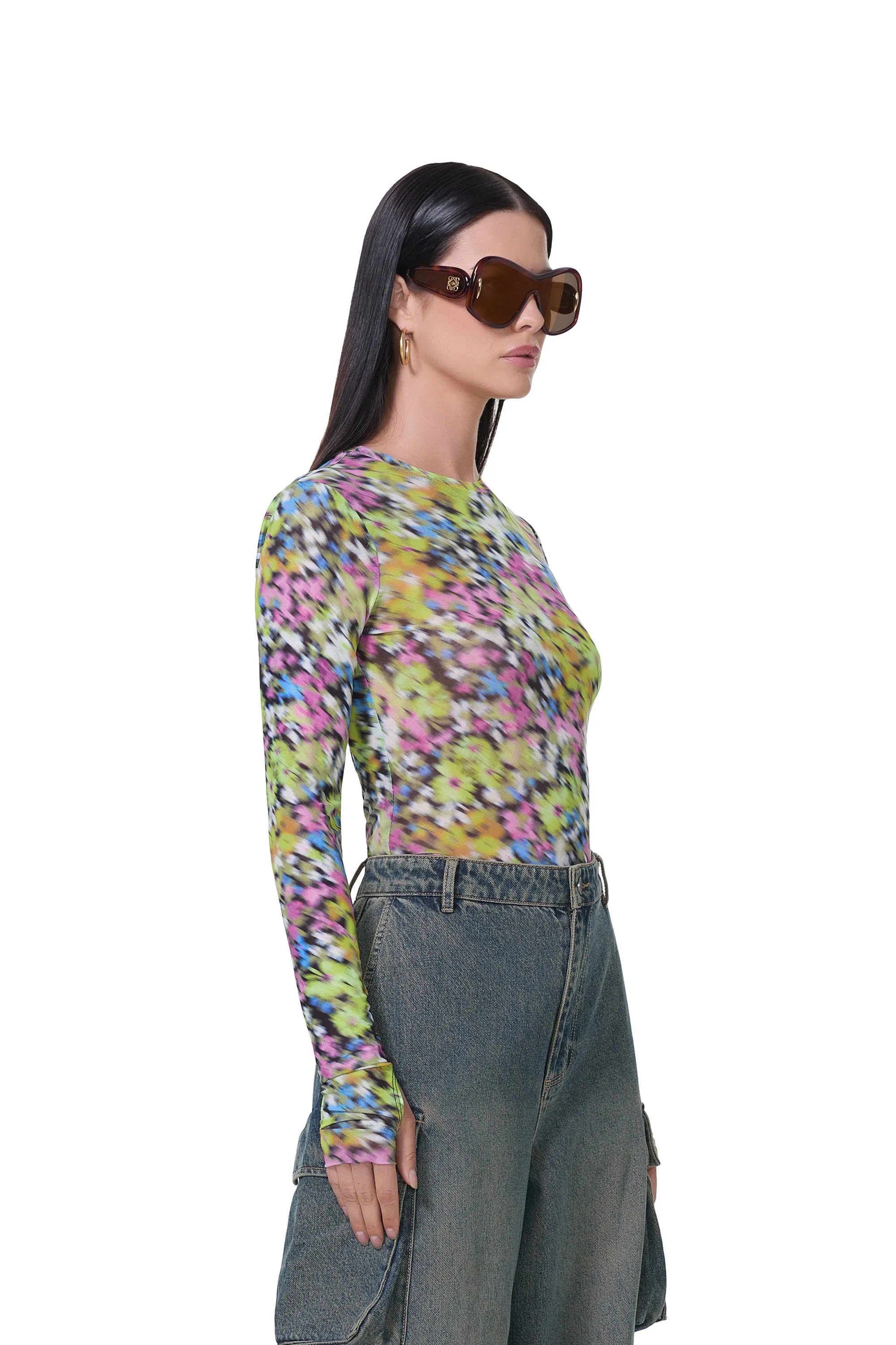 Kaylee Top - Olive Blur Floral sold by AFRM product image thumbnail 2