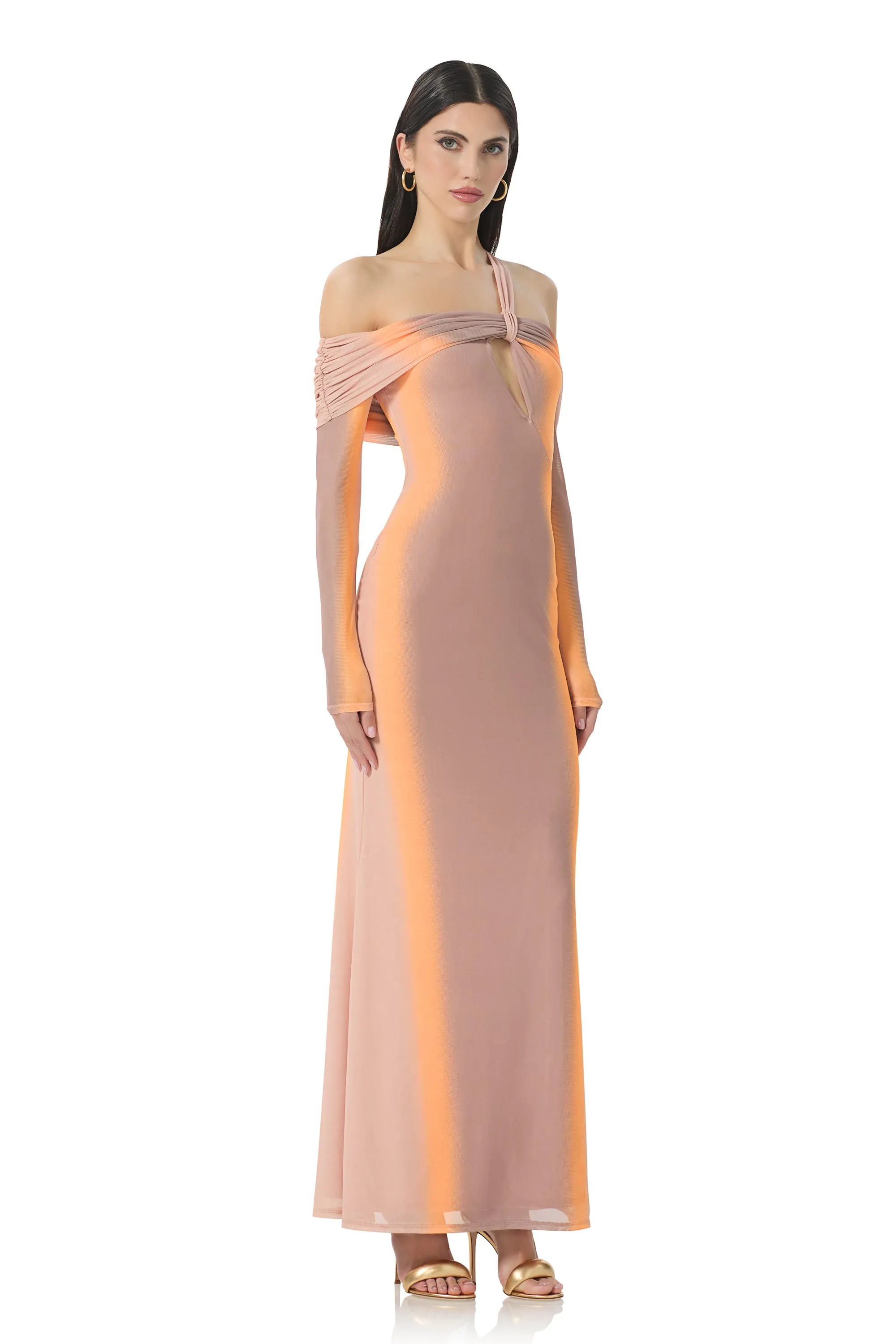 Sutton Maxi Dress - Orange Linear sold by AFRM product image thumbnail 4