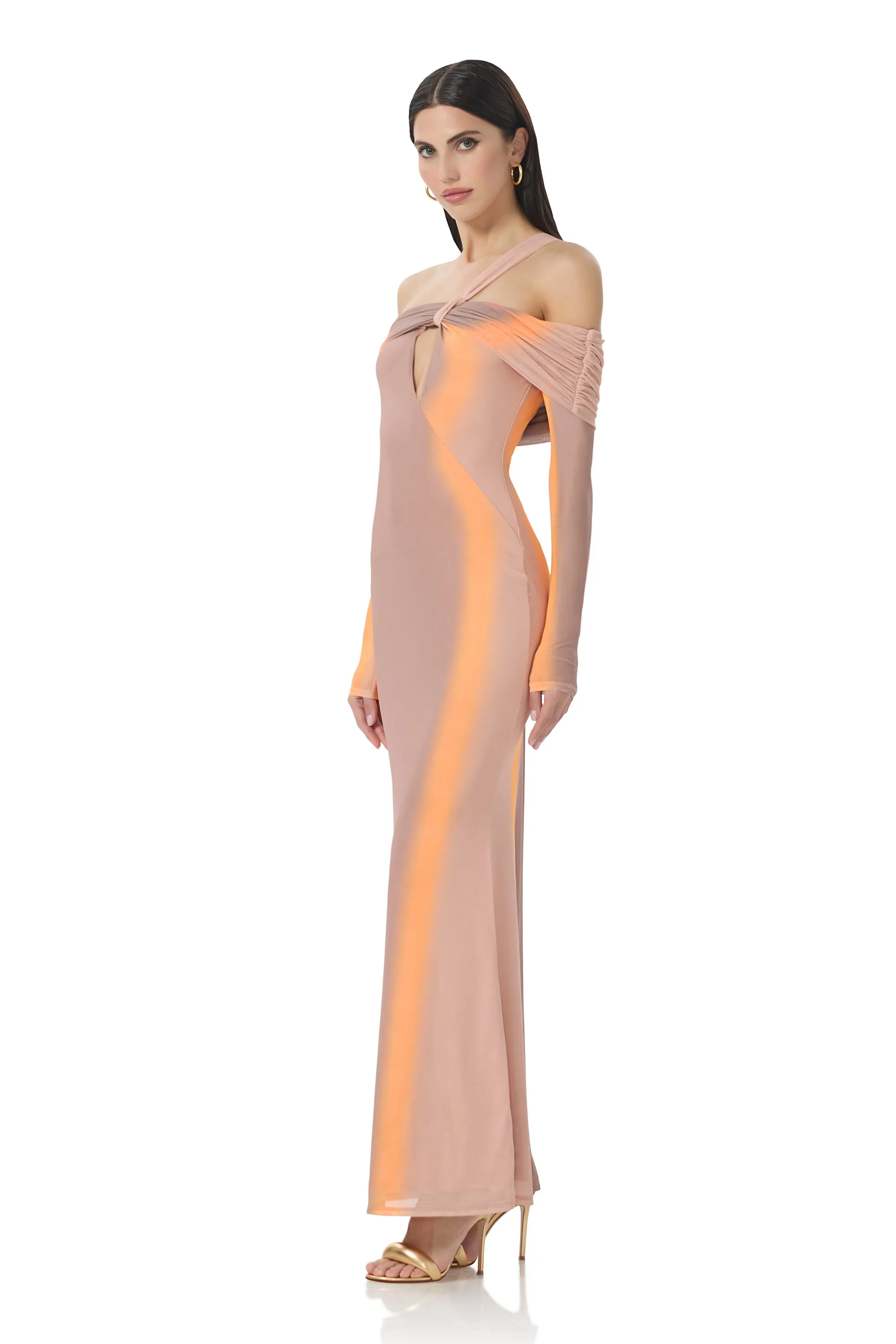 Sutton Maxi Dress - Orange Linear sold by AFRM product image thumbnail 3