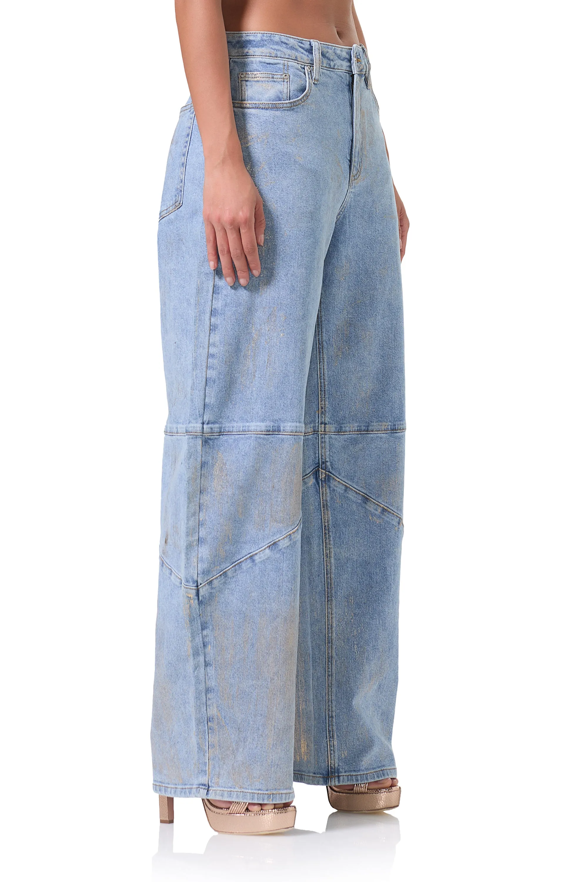 Ajax Barrel Jean - Gold Metallic sold by AFRM product image thumbnail 4